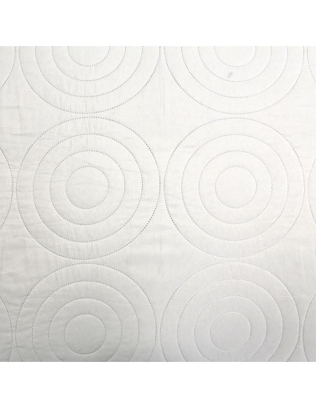 Couvre lit boutis 7 pièces bicolore "Piquage Circle" Choco / Naturel