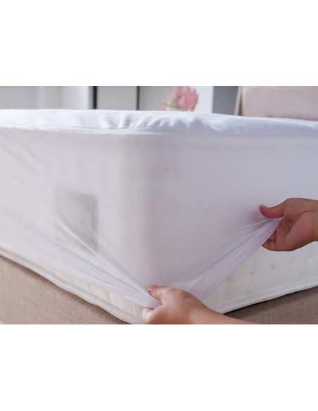 Protège matelas éponge imperméable anti-acariens 90 x 190 + 30 cm