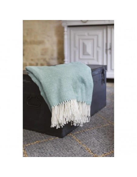 Plaid Coton recyclé dessin chevron "Come" 130 x 180 cm Toison d'or