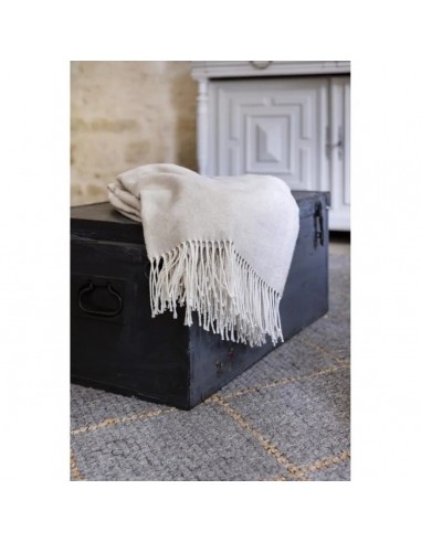 Plaid Coton recyclé dessin chevron "Come" 130 x 180 cm Toison d'or