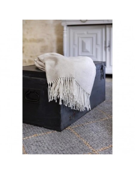 Plaid Coton recyclé dessin chevron "Come" 130 x 180 cm Toison d'or