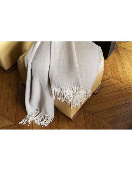 Plaid Coton recyclé dessin chevron "Come" 130 x 180 cm Toison d'or