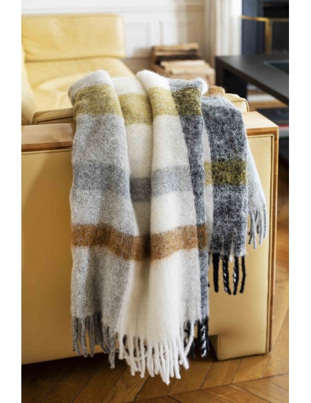 Plaid Alpaga Mohair Laine & Polyamide "Iseo" 130 x 180 cm Toison d'or