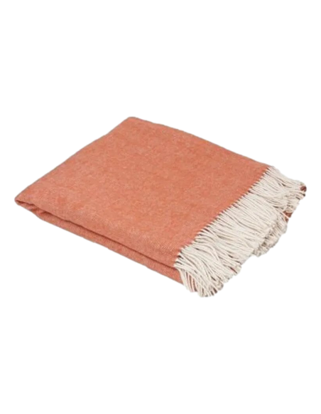 Plaid Coton recyclé dessin chevron "Come" 130 x 180 cm Toison d'or