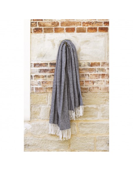 Plaid Coton recyclé dessin chevron "Come" 130 x 180 cm Toison d'or