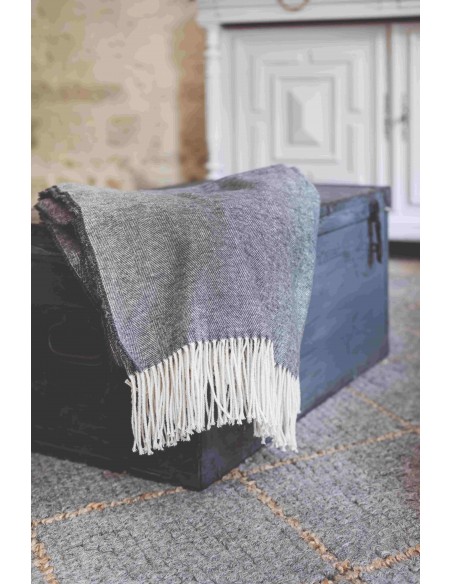 Plaid Coton recyclé dessin chevron "Come" 130 x 180 cm Toison d'or