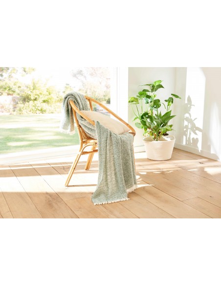 Plaid Alpaga & Laine chevron "Siena" 130 x 170 cm Toison d'or