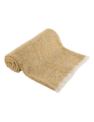 Plaid Alpaga & Laine chevron "Siena" 130 x 170 cm Toison d'or