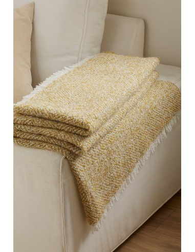 Plaid Alpaga & Laine chevron "Siena" 130 x 170 cm Toison d'or