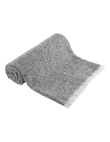 Plaid Alpaga & Laine chevron "Siena" 130 x 170 cm Toison d'or