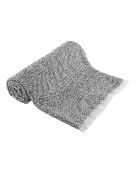 Plaid Alpaga & Laine chevron "Siena" 130 x 170 cm Toison d'or