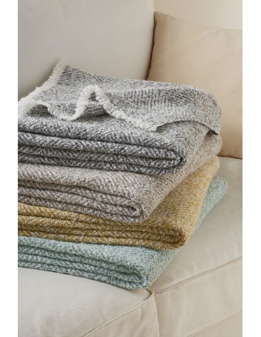 Plaid Alpaga & Laine chevron "Siena" 130 x 170 cm Toison d'or