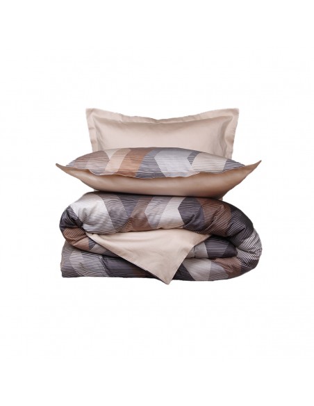 Housse de couette réversible "100% Satin de coton Peigné" / 82 fils /cm²