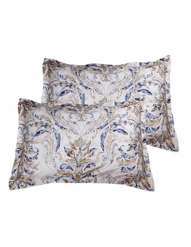 Lot de 2 taies d'oreiller réversible "100% Satin de coton Peigné" / 120 fils /cm²