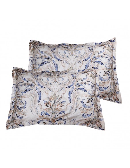 Lot de 2 taies d'oreiller réversible "100% Satin de coton Peigné" / 120 fils /cm²