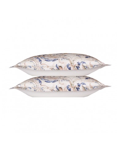 Lot de 2 taies d'oreiller réversible "100% Satin de coton Peigné" / 120 fils /cm²