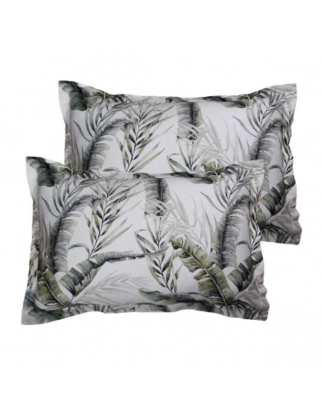 Lot de 2 taies d'oreiller réversible "100% Satin de coton Peigné" / 120 fils /cm²