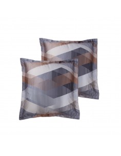 Lot de 2 taies d'oreiller réversible "100% Satin de coton Peigné" / 82 fils /cm²
