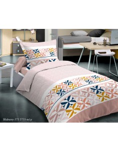 Pack complet Bluberry housse de couette pour lit 90 x 190 cm 100% coton / 57 fils/cm²