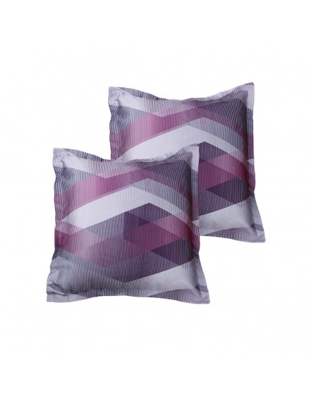 Lot de 2 taies d'oreiller réversible "100% Satin de coton Peigné" / 82 fils /cm²