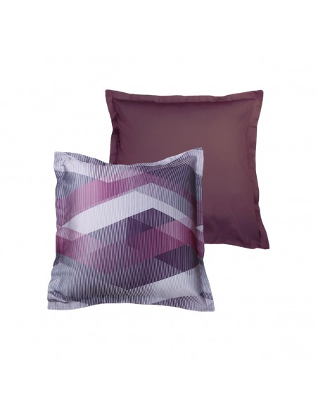 Lot de 2 taies d'oreiller réversible "100% Satin de coton Peigné" / 82 fils /cm²