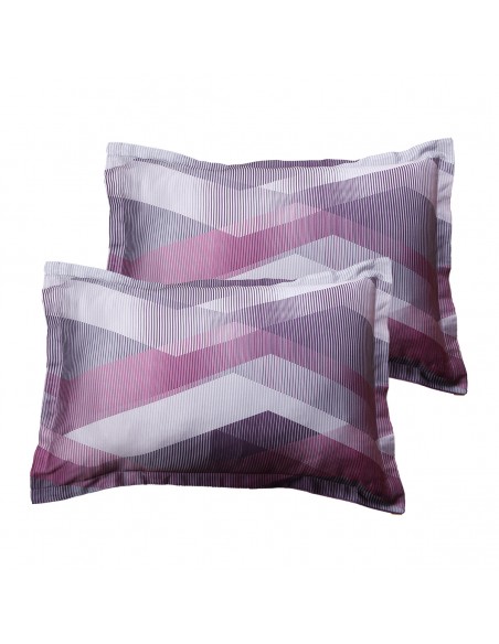 Lot de 2 taies d'oreiller réversible "100% Satin de coton Peigné" / 82 fils /cm²