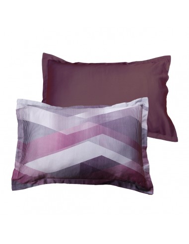 Lot de 2 taies d'oreiller réversible "100% Satin de coton Peigné" / 82 fils /cm²