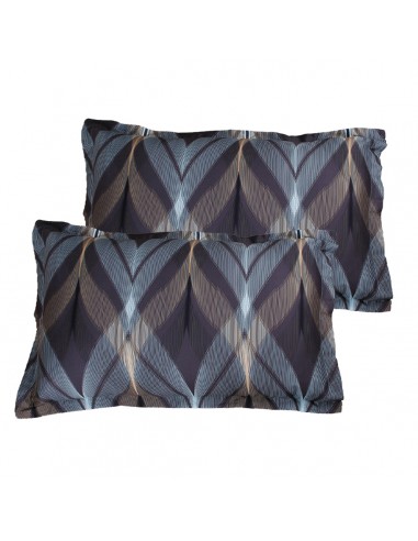 Lot de 2 taies d'oreiller réversible "100% Satin de coton Peigné" / 82 fils /cm²