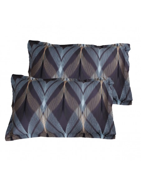 Lot de 2 taies d'oreiller réversible "100% Satin de coton Peigné" / 82 fils /cm²