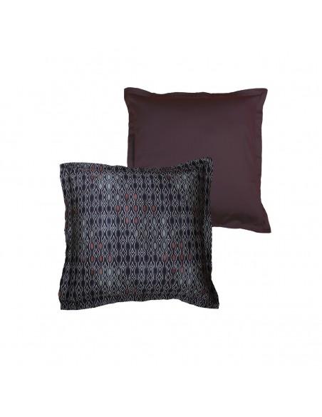 Lot de 2 taies d'oreiller réversible "100% Satin de coton Peigné" / 82 fils /cm²