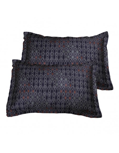 Lot de 2 taies d'oreiller réversible "100% Satin de coton Peigné" / 82 fils /cm²