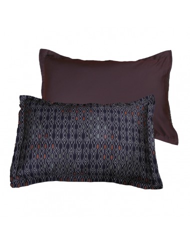 Lot de 2 taies d'oreiller réversible "100% Satin de coton Peigné" / 82 fils /cm²
