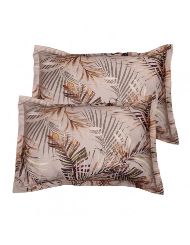 Lot de 2 taies d'oreiller réversible "100% Satin de coton Peigné" / 82 fils /cm²