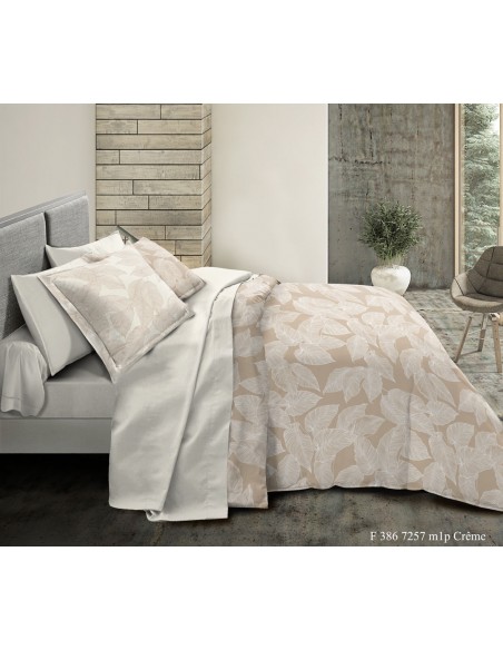 Pack complet Amazonie Crème housse de couette pour lit 90 x 190 cm 100% coton / 57 fils/cm²