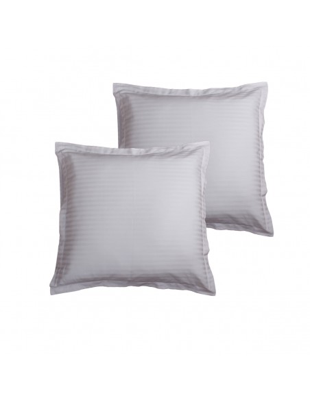 Lot de 2 taies d'oreiller réversible "100% Satin de coton Peigné" / 82 fils /cm²