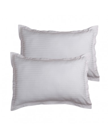 Lot de 2 taies d'oreiller réversible "100% Satin de coton Peigné" / 82 fils /cm²