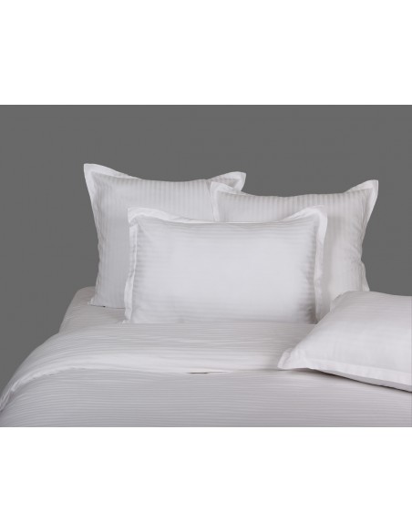 Lot de 2 taies d'oreiller réversible "100% Satin de coton Peigné" / 82 fils /cm²