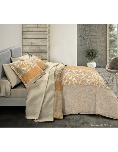 Pack complet Bombay housse de couette pour lit 180 x 200 cm "King size" 100% coton / 57 fils/cm²