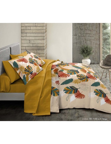 Pack complet Colors housse de couette pour lit 90 x 190 cm 100% coton / 57 fils/cm²