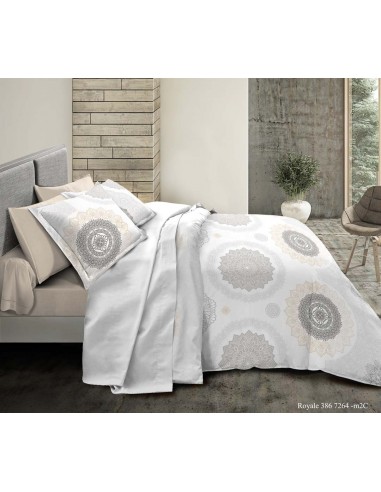 Pack complet Royale housse de couette pour lit 180 x 200 cm "King size" 100% coton / 57 fils/cm²