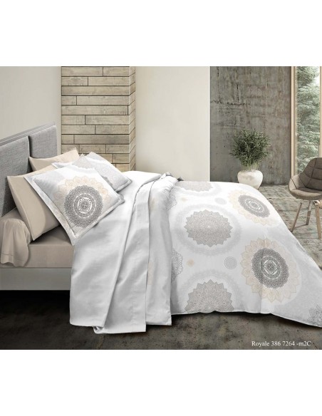 Pack complet Royale housse de couette pour lit 180 x 200 cm "King size" 100% coton / 57 fils/cm²