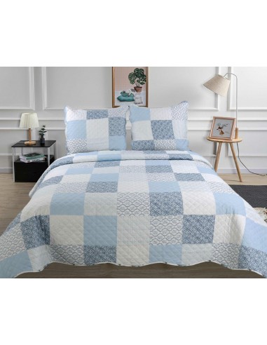 Couvre lit boutis 3 pièces imprimé "Style Vintage" pour lit 2 places 140 x 190 cm