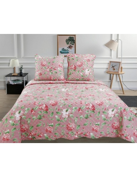 Couvre lit boutis 3 pièces imprimé "Style Vintage" pour lit 2 places 140 x 190 cm