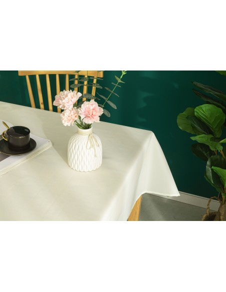 Nappe enduite avec traitement antitache Ecru rectangulaire 145 x 240 cm