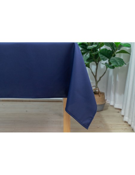 Nappe enduite avec traitement antitache Marine rectangulaire 145 x 240 cm
