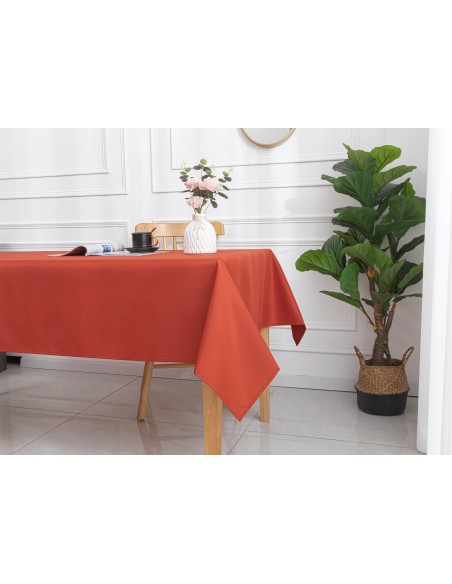 Nappe enduite avec traitement antitache Terracotta rectangulaire 145 x 240 cm
