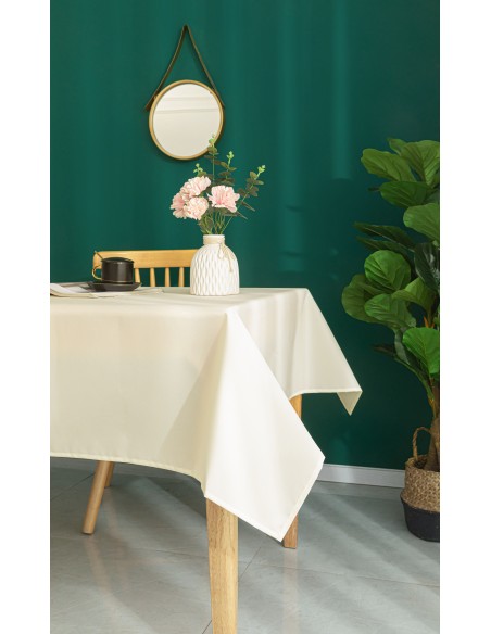 Nappe enduite avec traitement antitache Ecru carrée 180 x 180 cm