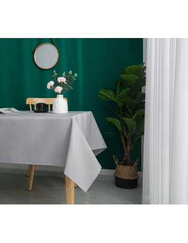 Nappe enduite avec traitement antitache Argent carrée 180 x 180 cm