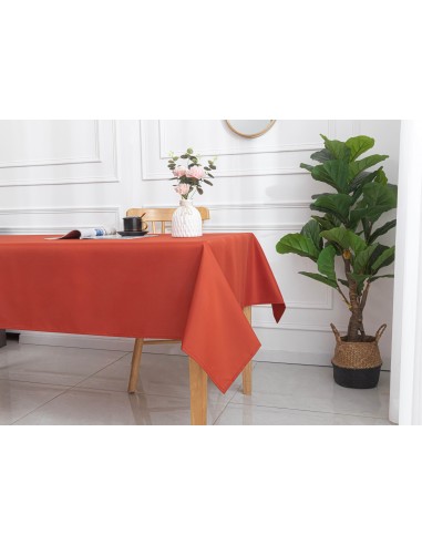 Nappe enduite avec traitement antitache Terracotta carrée 180 x 180 cm