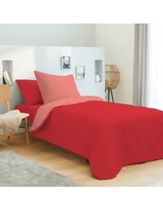 Pack complet 4 pièces Capucine/Clémentine réversible housse de couette pour lit 90 x 190 cm